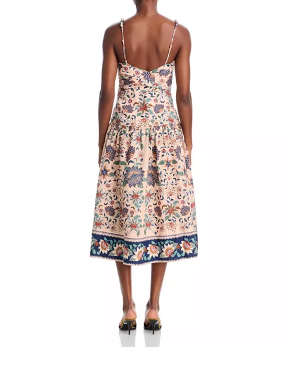 FARM Rio Cream Floral Midi Dress with Navy Border - Picture 3 of 8